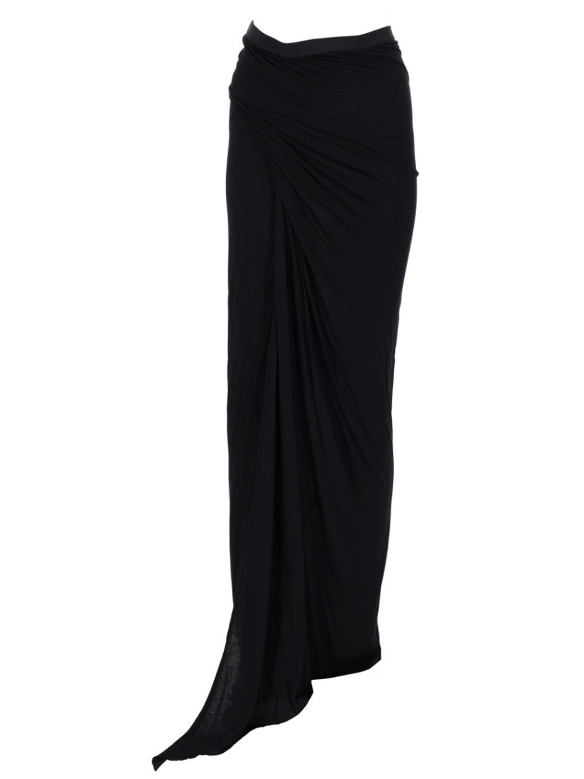 Black Solid Maxi Skirt 1