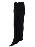 Black Solid Maxi Skirt 1