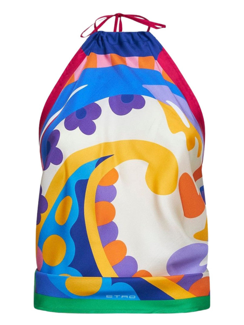 Multicolor Printed Halter Neck Top 1