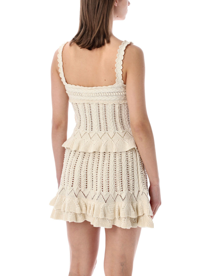 Beige Knitted Scoop Neck Top 4