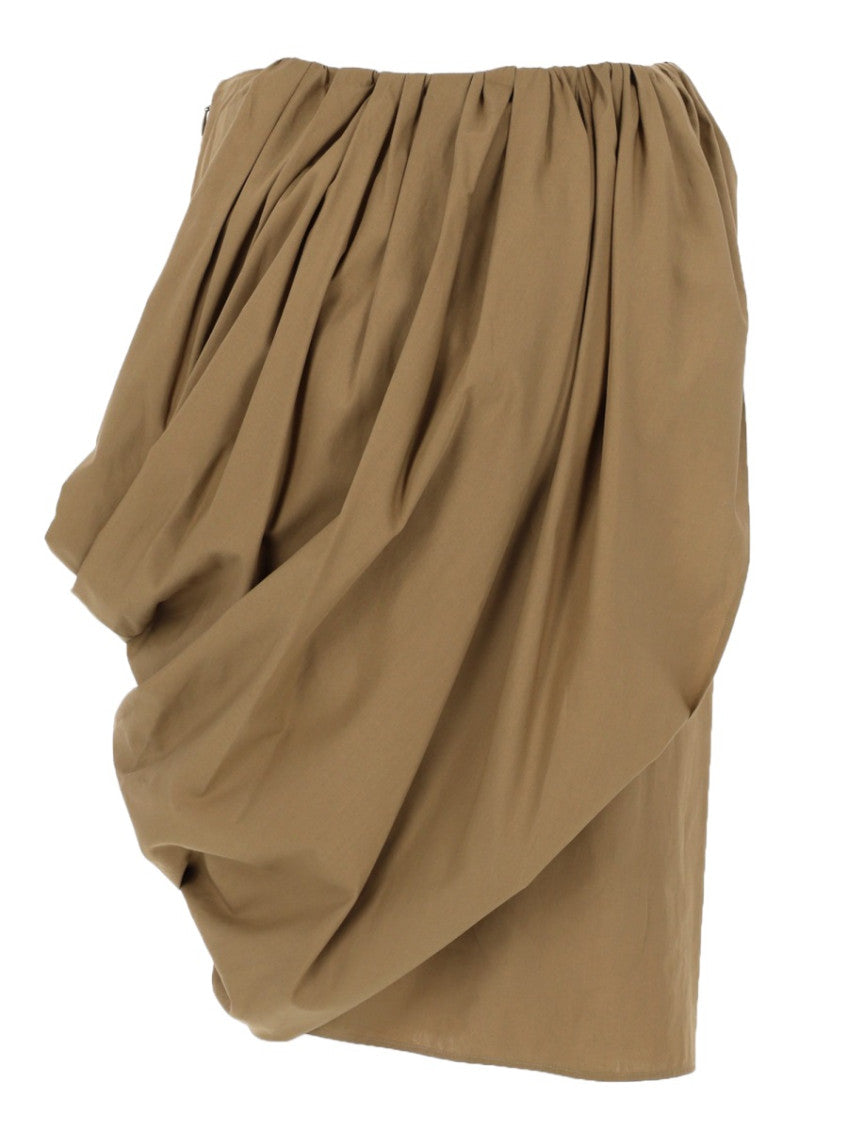 Green Solid Pleated Midi Skirt 2