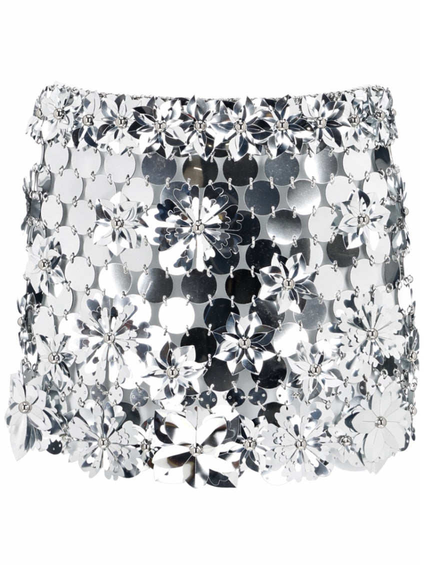 Silver Floral Mini Skirt 1
