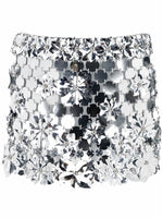 Silver Floral Mini Skirt 1