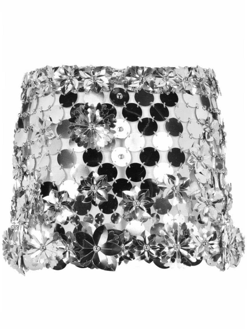 Silver Floral Mini Skirt 2