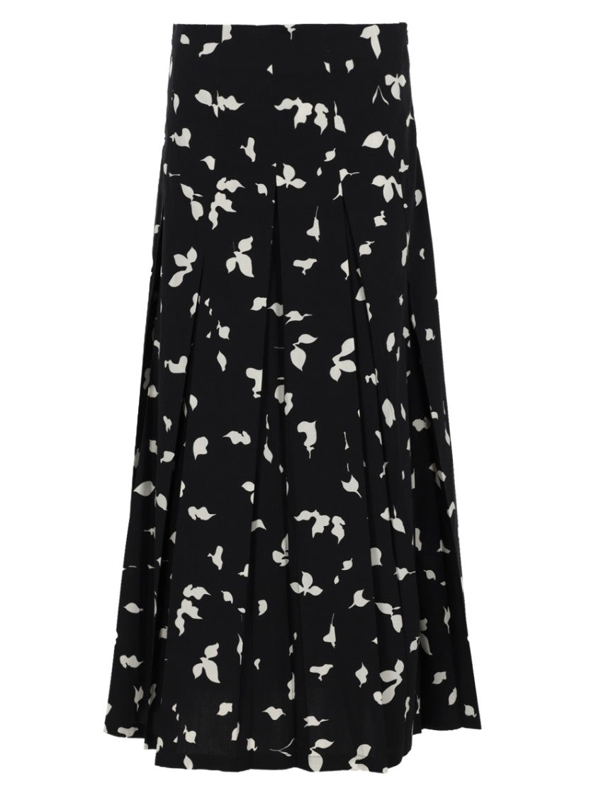 Black Printed Midi Skirt 1