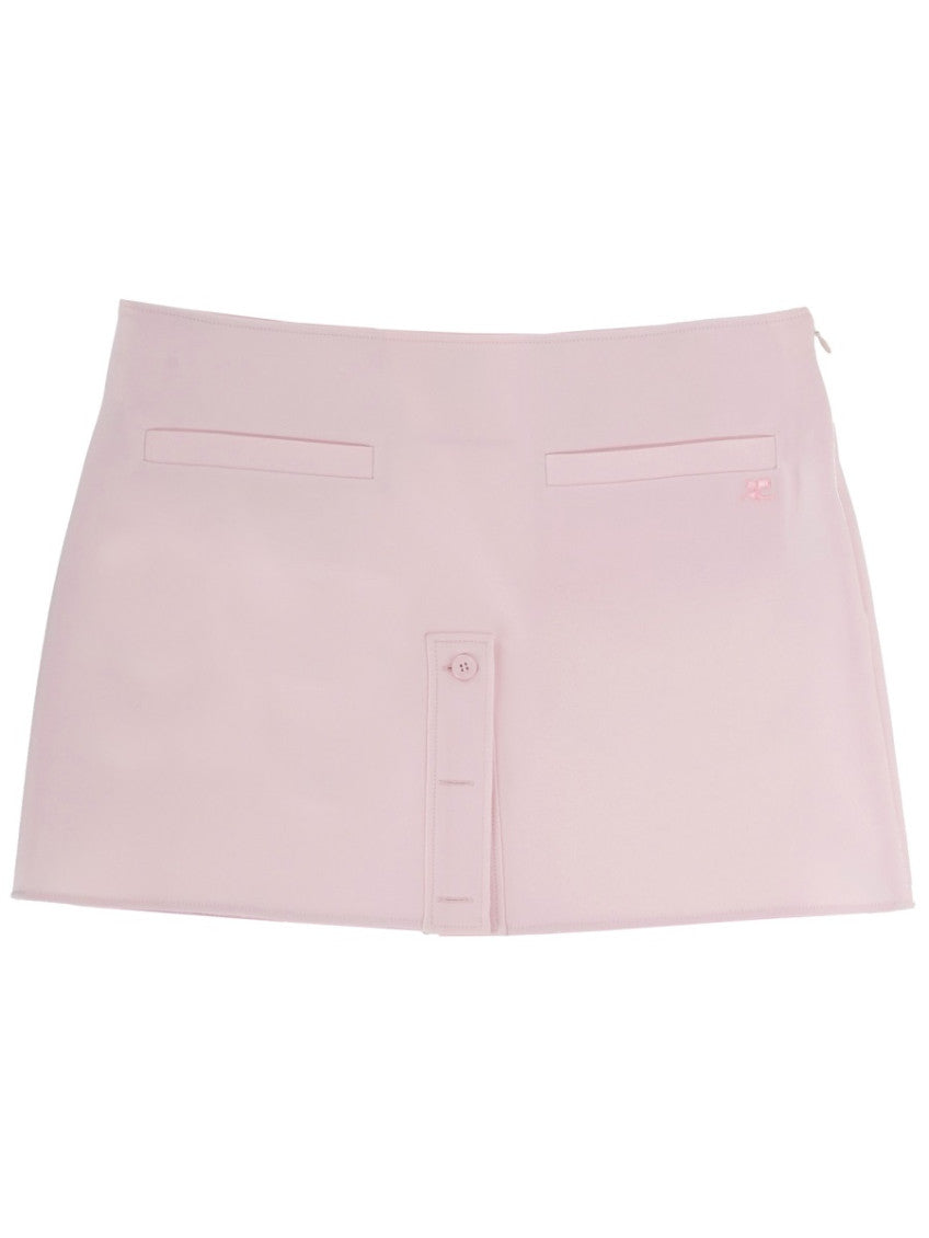 Pink Solid Mini Skirt 1
