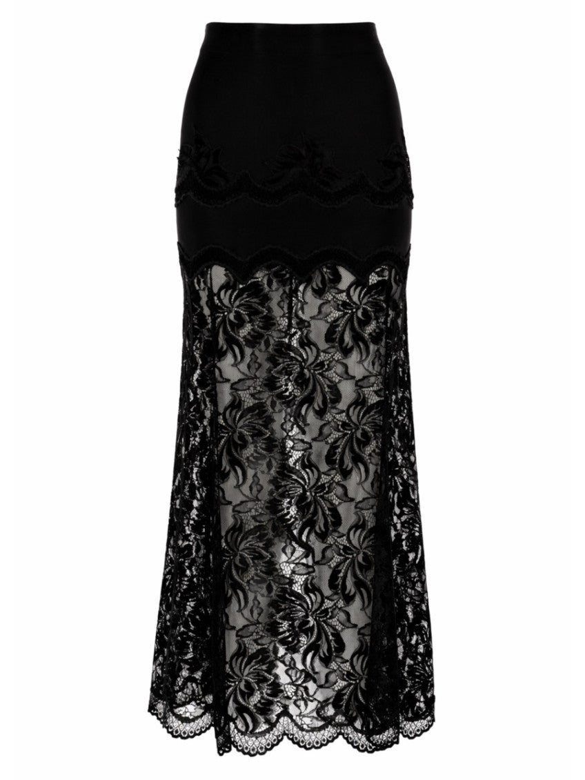 Black Lace Maxi Skirt 1