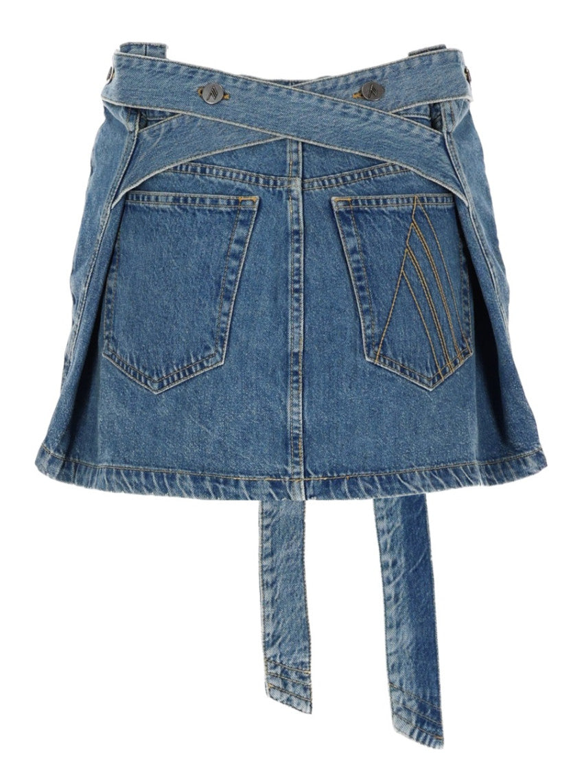 Denim Solid Mini Skirt 3