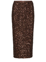 Brown Embellished Midi Skirt 1