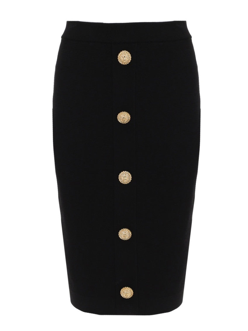 Black Embellished Midi Skirt 1