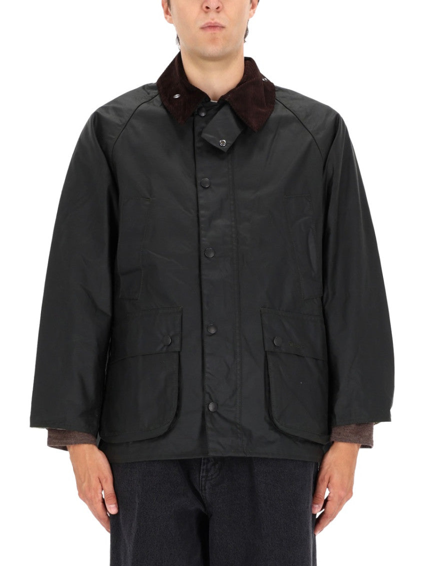 Black Solid Shirt Collar Jacket 1