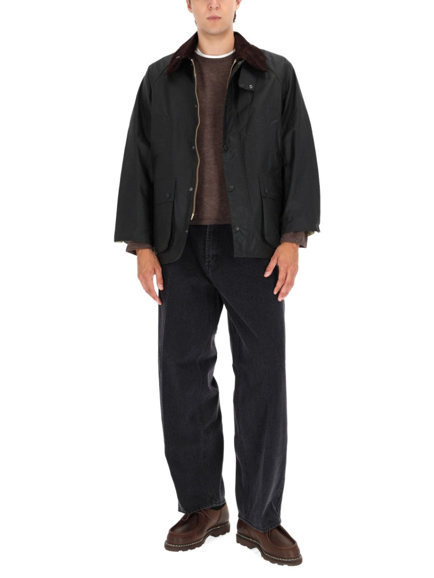 Black Solid Shirt Collar Jacket 2