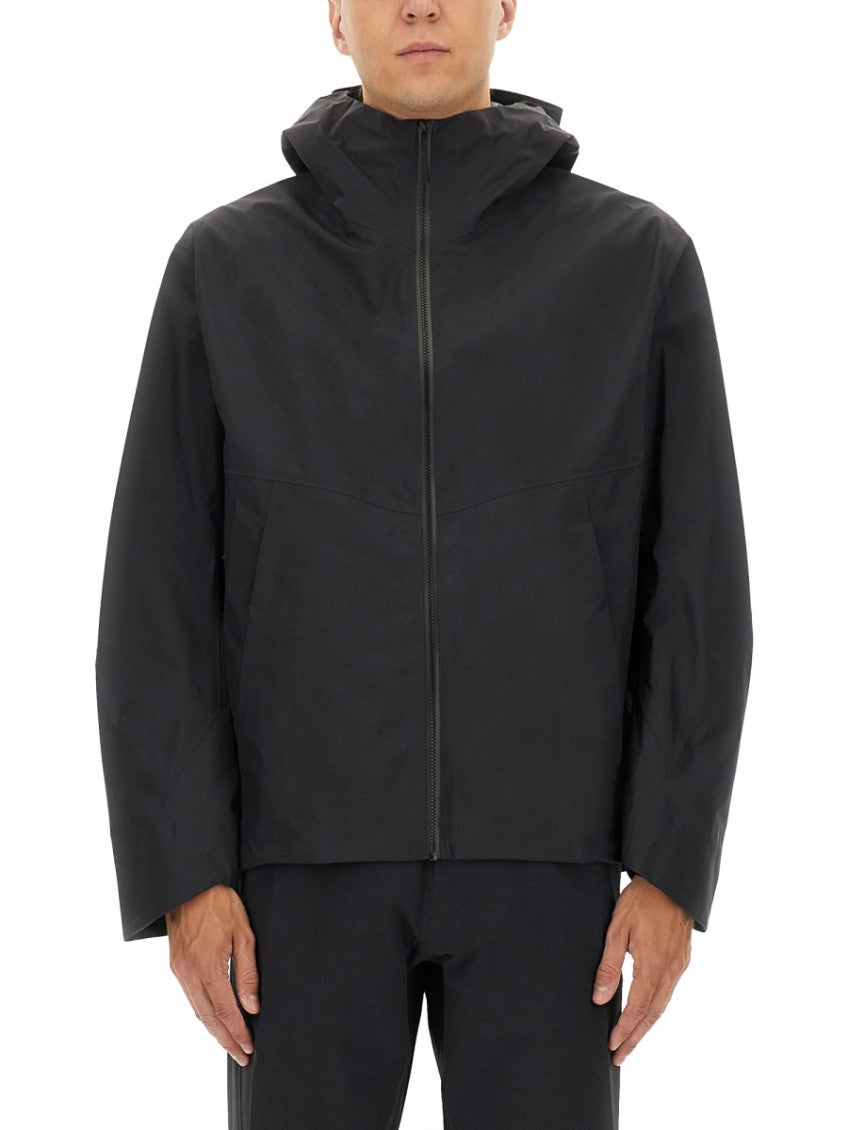 Black Solid Hood Jacket 1