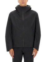 Black Solid Hood Jacket 1