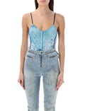 Light Blue Lye Printed Bodysuit 1