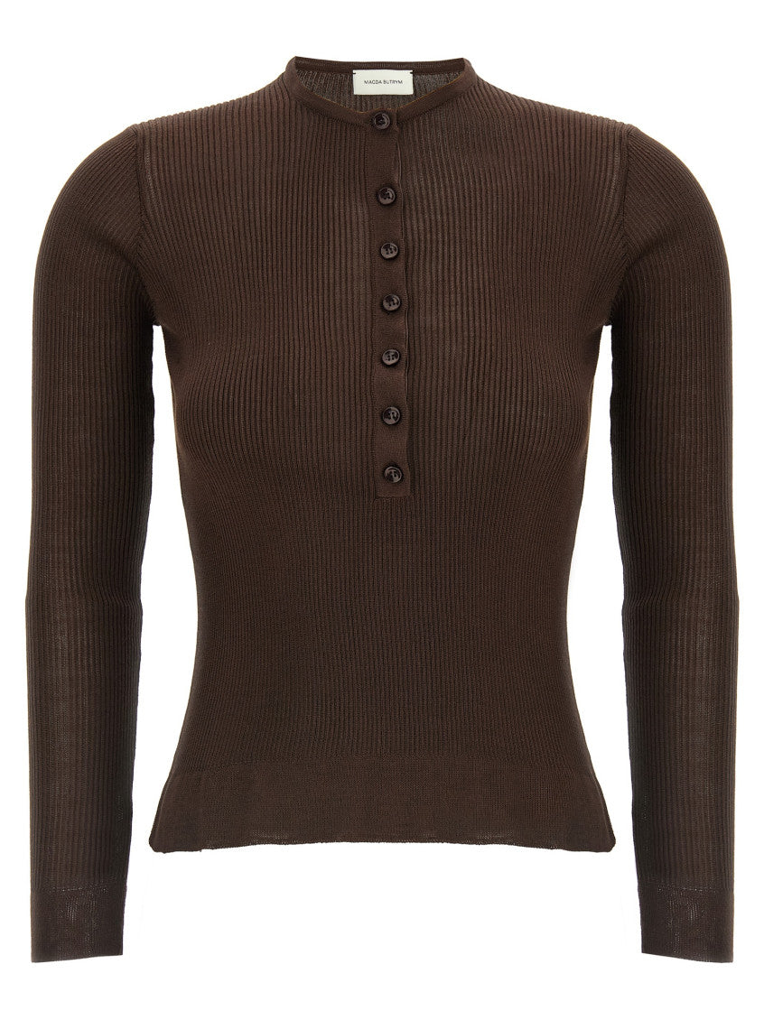 Brown '20' Silk sweater 1