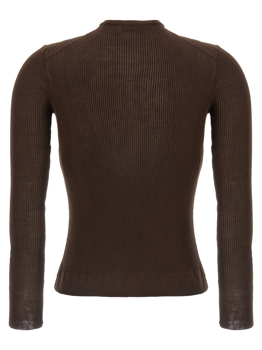 Brown '20' Silk sweater 2