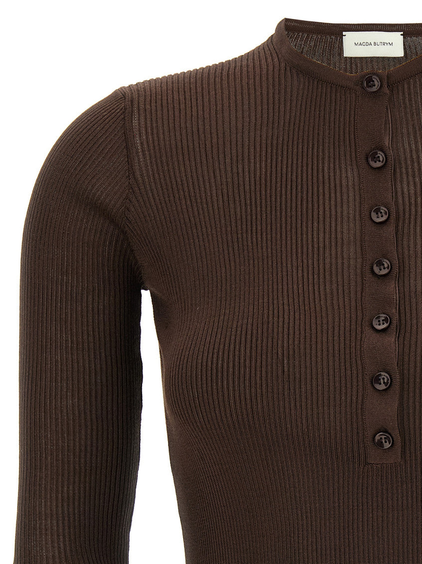 Brown '20' Silk sweater 3