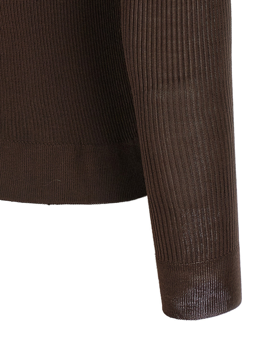 Brown '20' Silk sweater 4