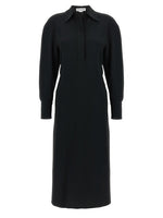 Black 'Long Sleeve Polo Collar Midi' Dress 1