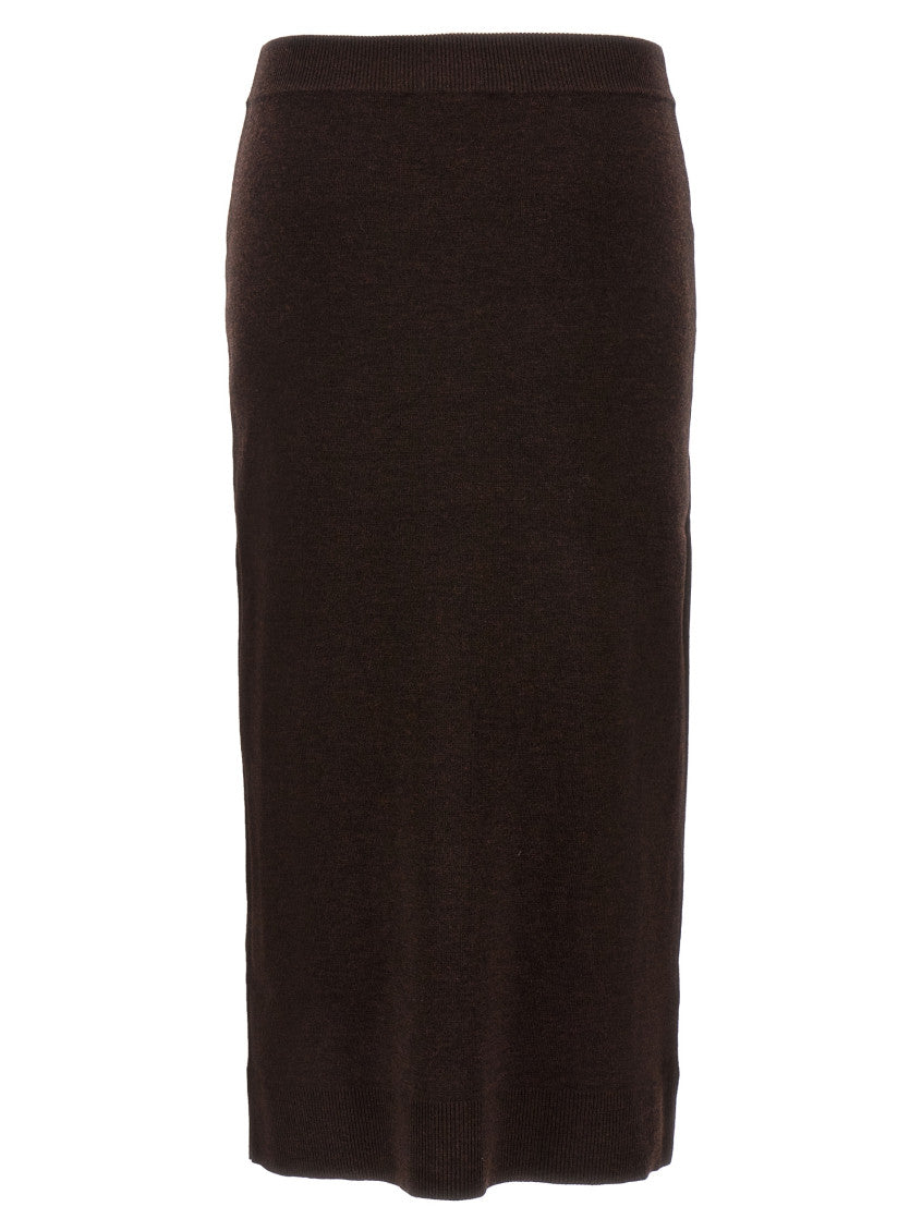 Brown 'bottoni' midi skirt 2