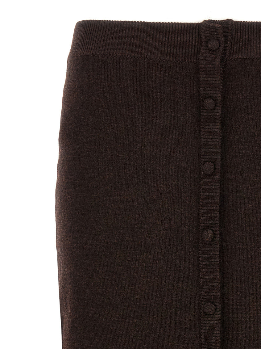 Brown 'bottoni' midi skirt 3