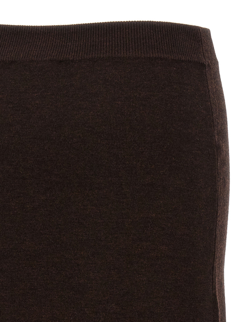 Brown 'bottoni' midi skirt 4