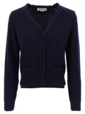Navy Blue 'Stepped Hem' Cardigan 1