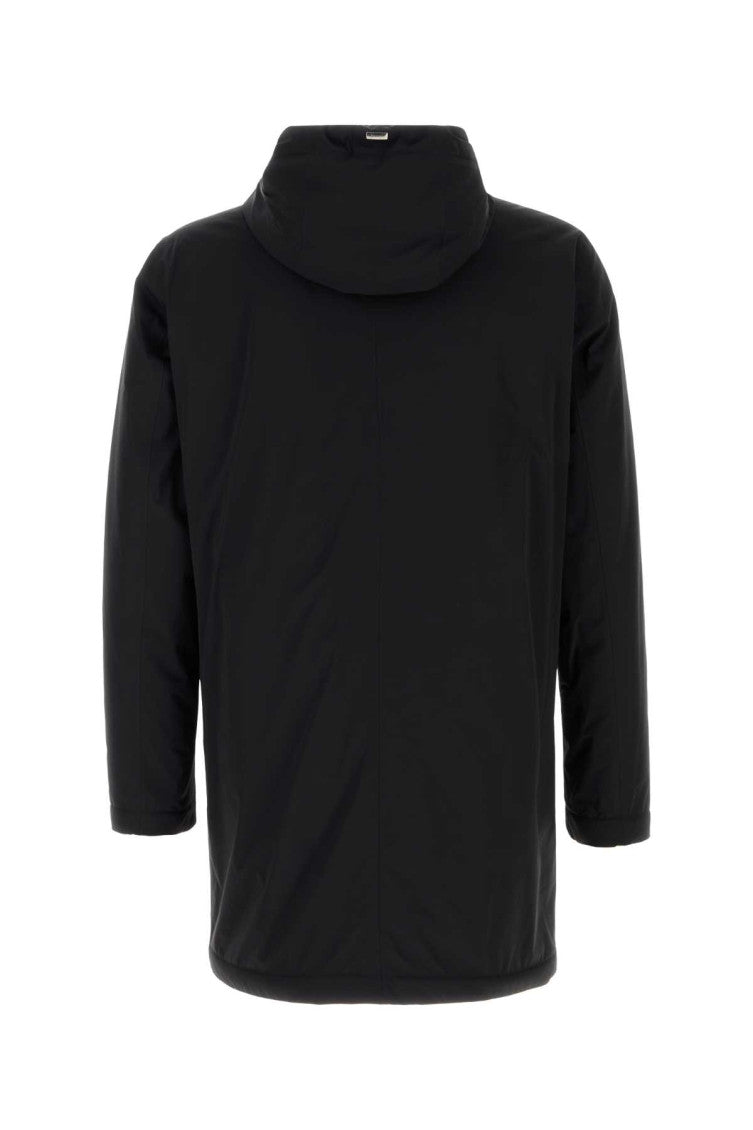 Black Hooded Long Coat 2