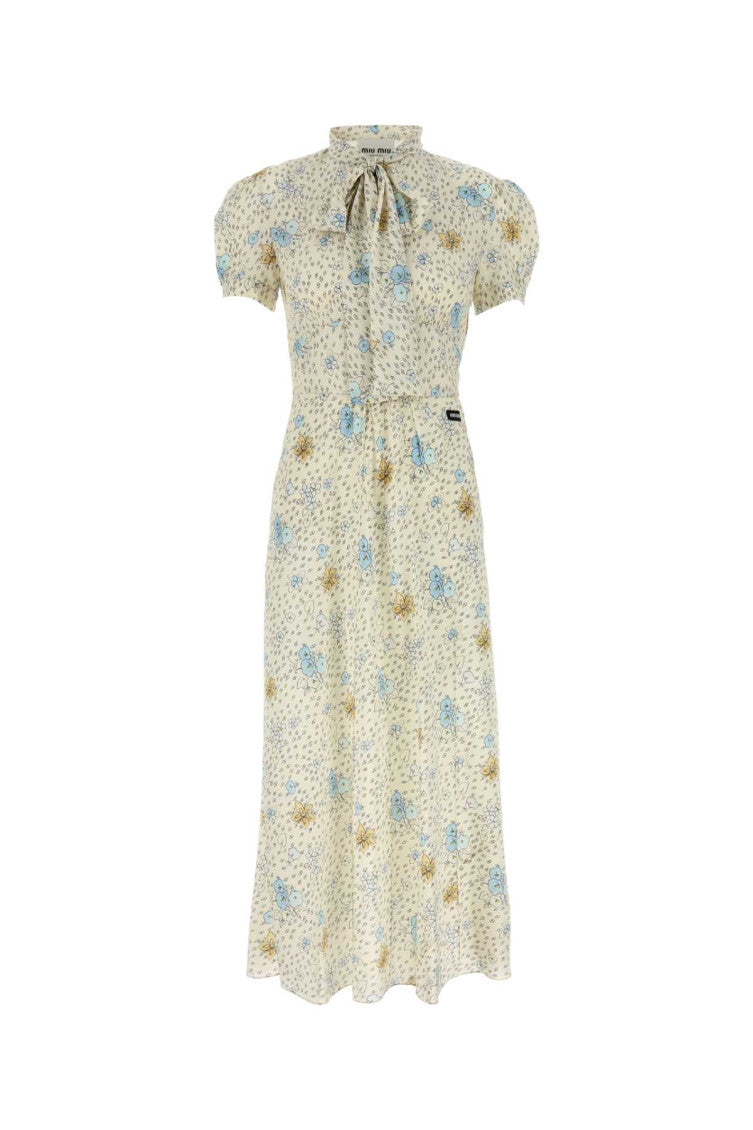 White Long Crêpe De Chine Dress 1