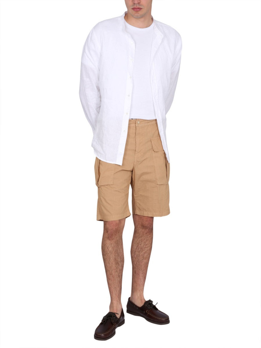 Beige Solid Shorts 3