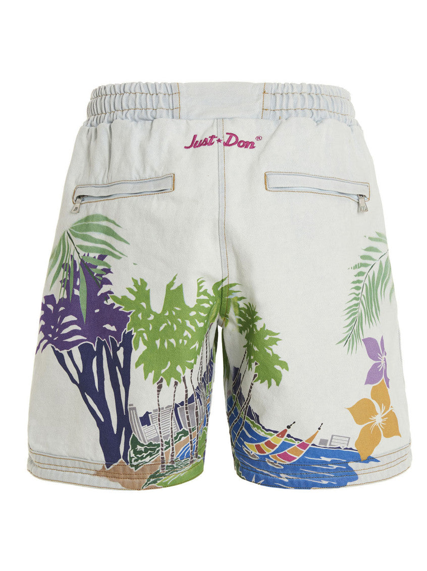 Light Blue Graphic Shorts 3
