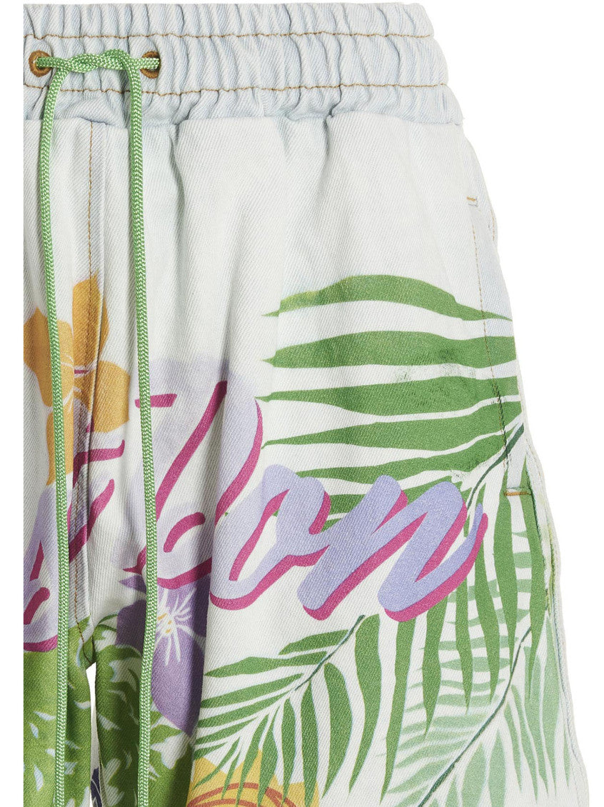 Light Blue Graphic Shorts 4