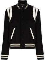 Black Two-Tone Varsity Jacket 1