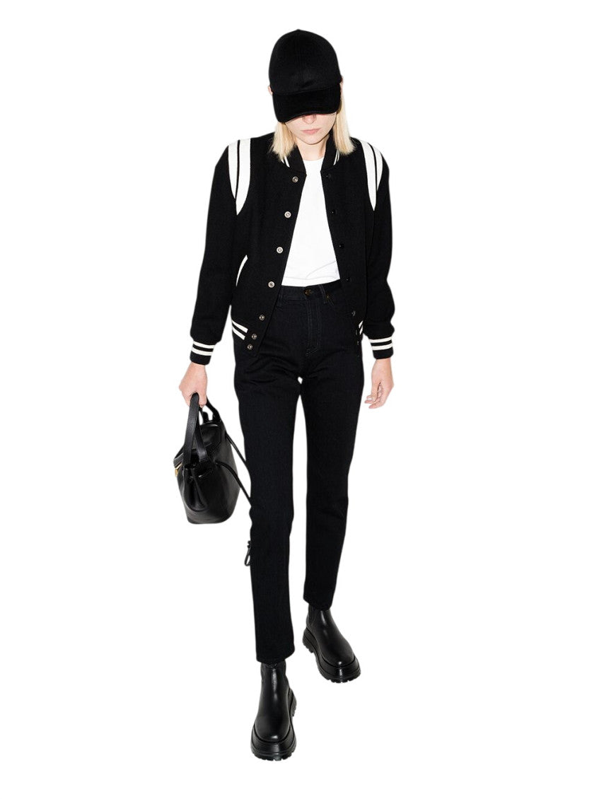 Black Two-Tone Varsity Jacket 2