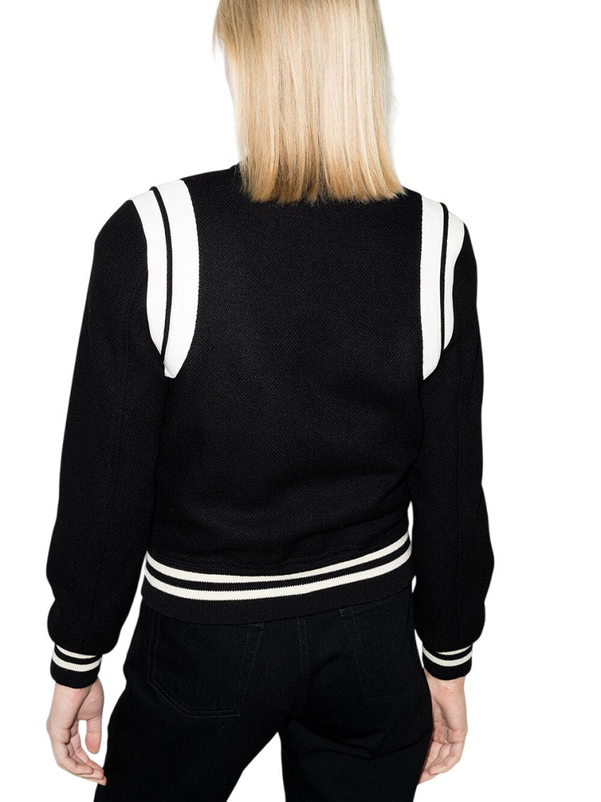Black Two-Tone Varsity Jacket 4