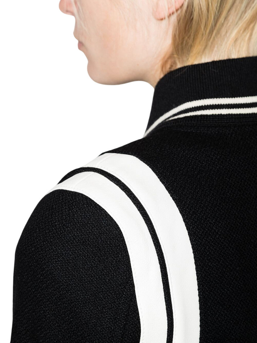 Black Two-Tone Varsity Jacket 5