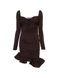 Dark Brown Solid Dress 1
