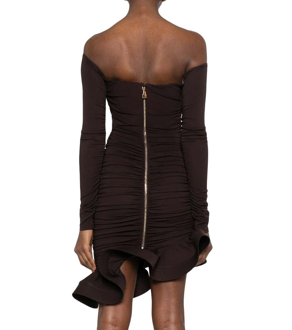Dark Brown Solid Dress 4