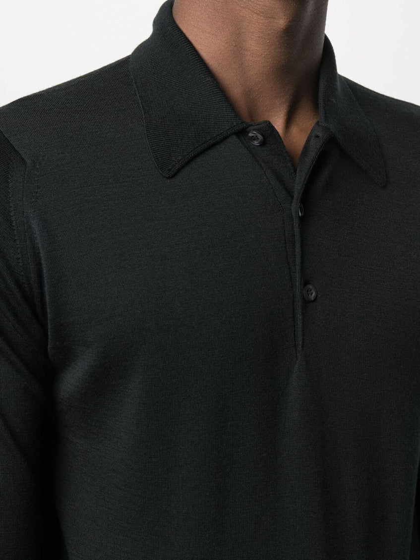 Black Wool Polo T-Shirts 5