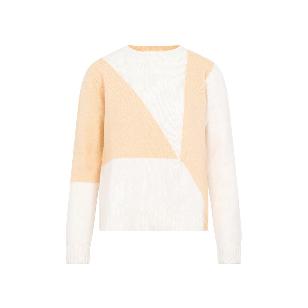 Orange Long-sleeved Wool Sweater 1