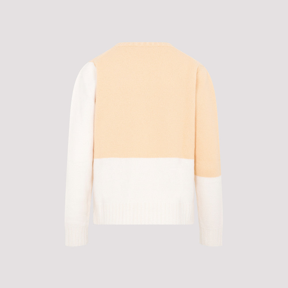 Orange Long-sleeved Wool Sweater 4