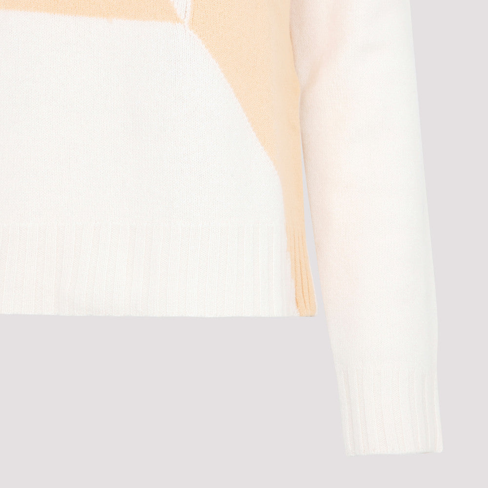 Orange Long-sleeved Wool Sweater 5