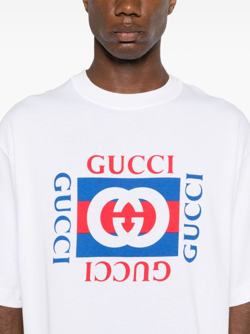 White Logo cotton t-shirt 5