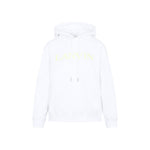 White Cotton Classic Fit Hoodie With Logo 1