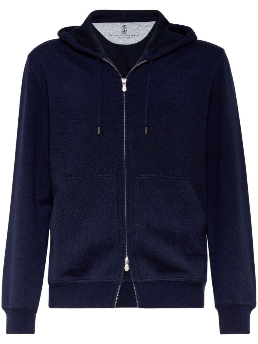Blue Cashmere Blend Hoodie 1