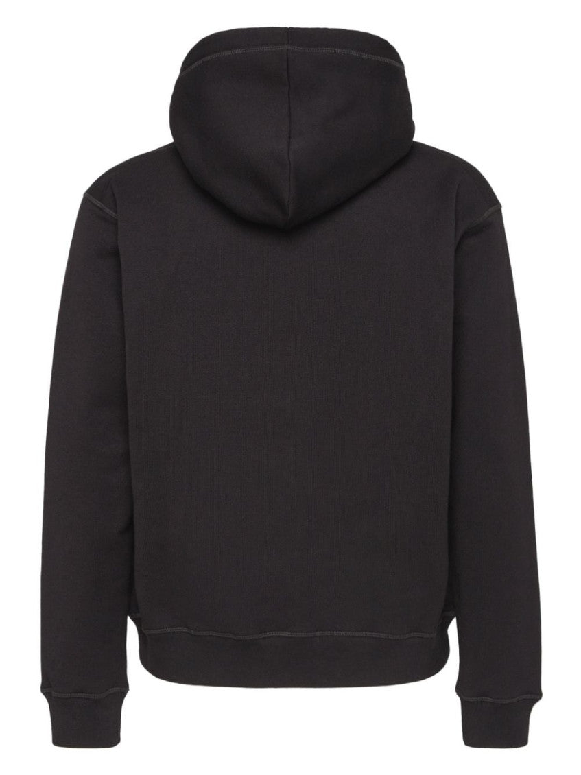 Black logo-print cotton hoodie 2