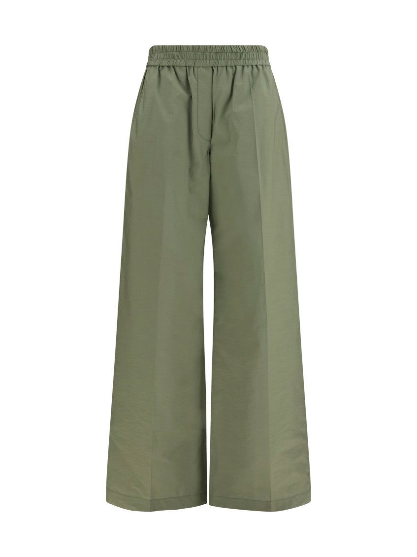 Green Relaxed Elasticated Pants 1