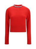 Red Embellished Mock Collar Sweater 1