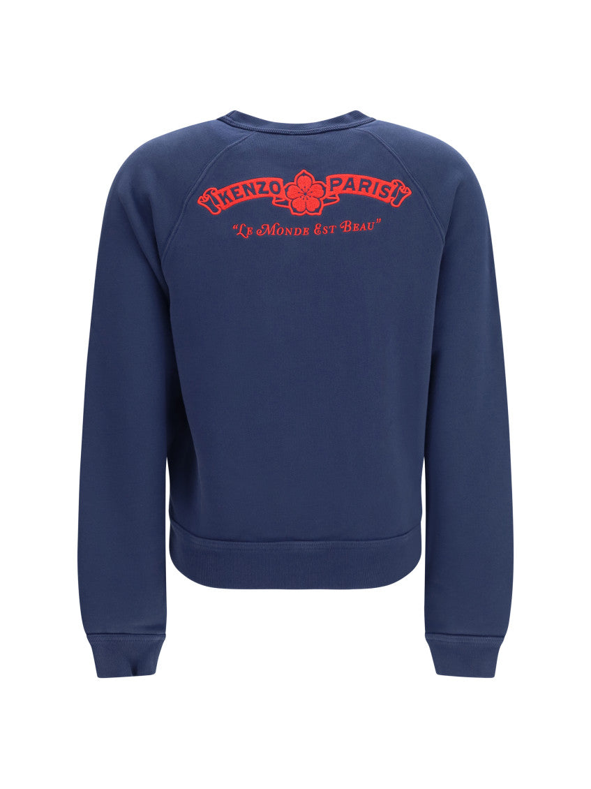 Blue Embroidered Crew Neck Sweatshirt 2